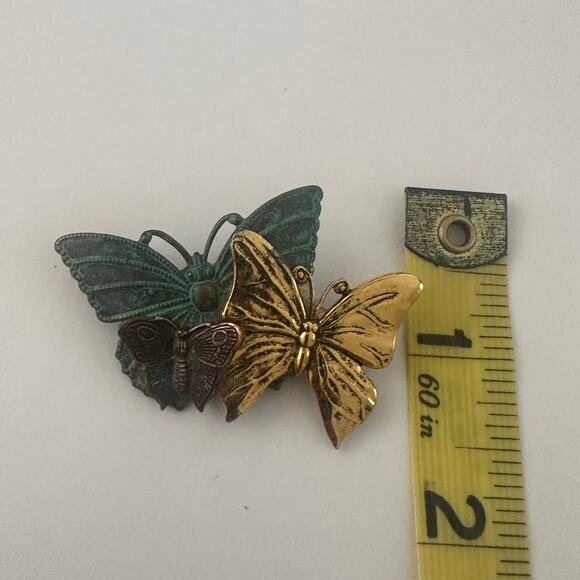 Vintage Multi Tone Butterfly Pin Brooch - Picture 3 of 5